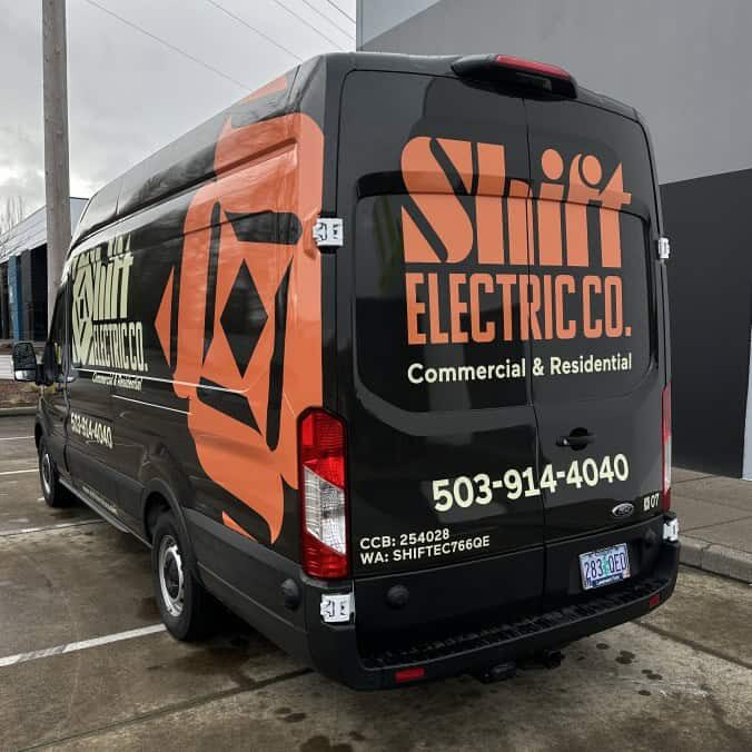 Shift Electric Co. van ready to serve the Portland area